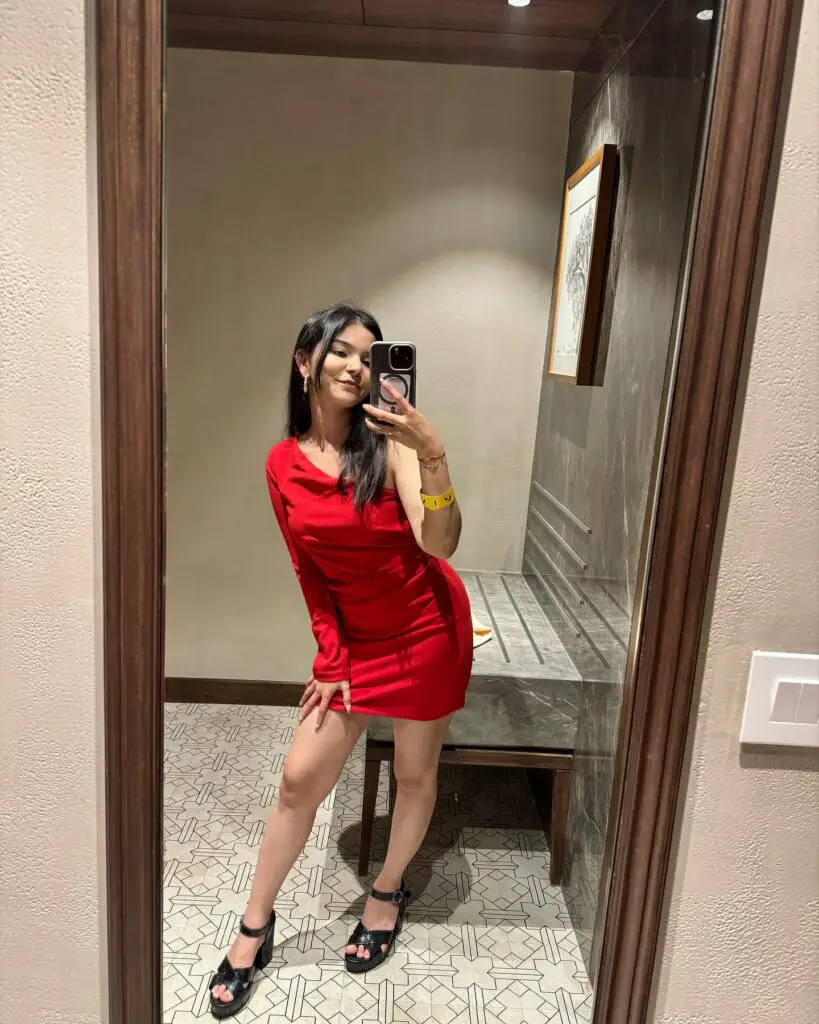 ankkita c in red dress hot