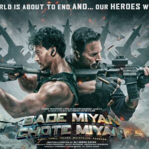 What is special about the first poster of the 350 crore film Bade Miyan Chote Miyan?