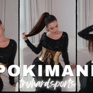 Pokimane in black dress