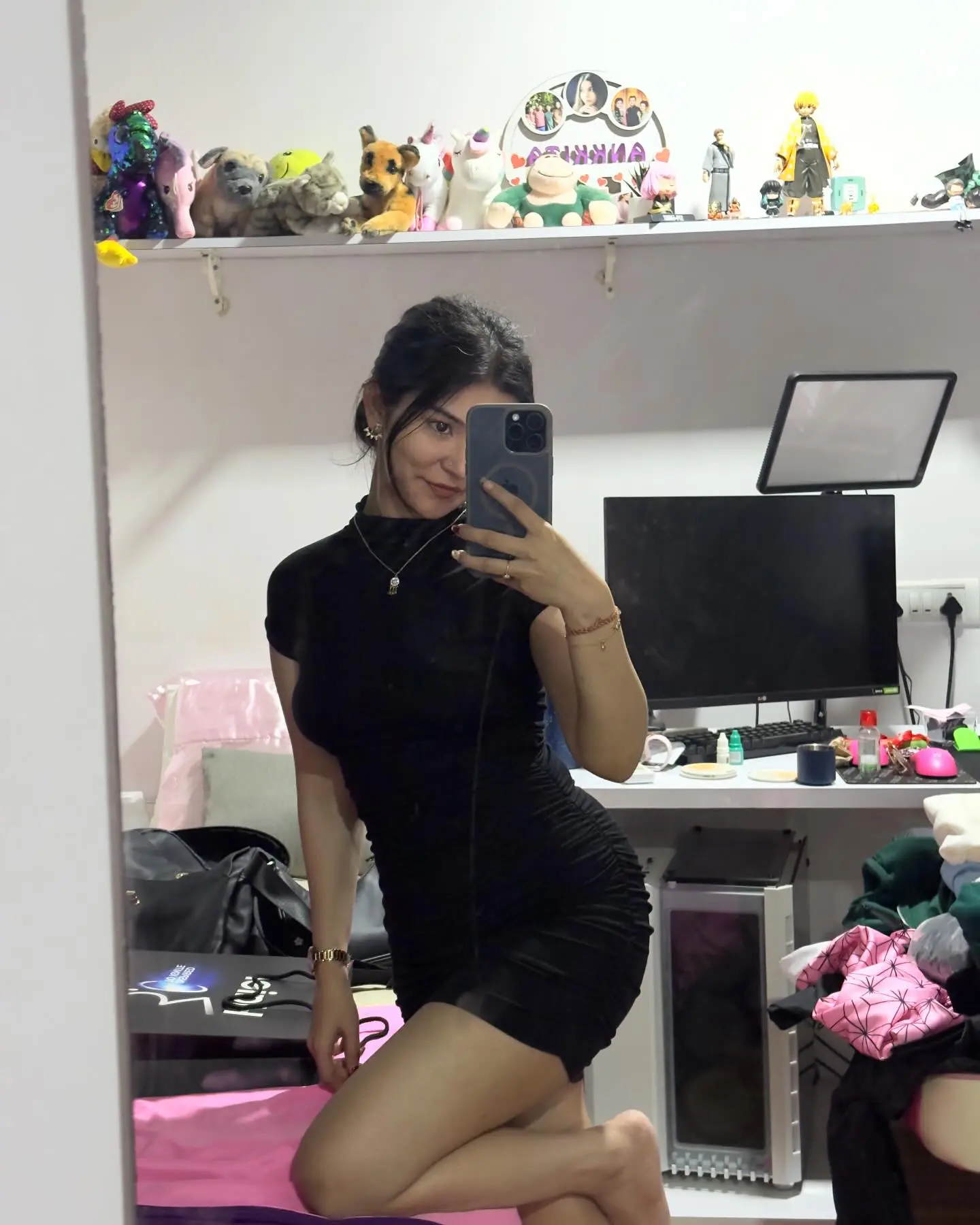 Unveiling Ankkita C's Gaming Sanctum: Exclusive Streaming Setup Tour Ankkita C in red dress