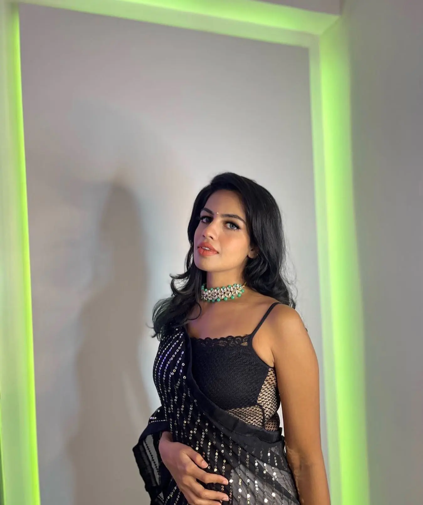 Discover Gamer Sharkshe's Unbound Love for Sarees: Pics Inside Sharkshe's in black Saree