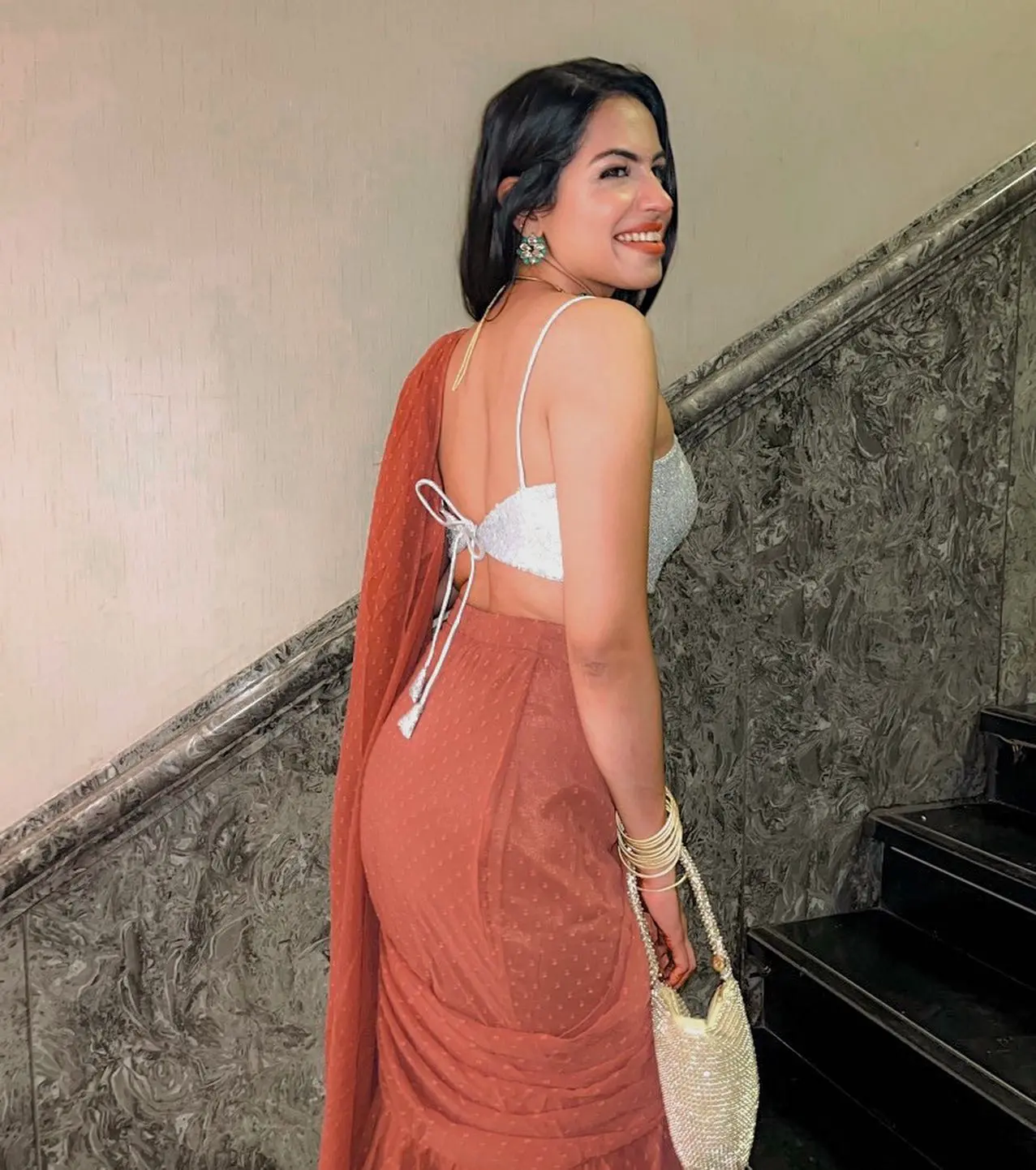 Sharkshe and Kanika Bisht's Saree
