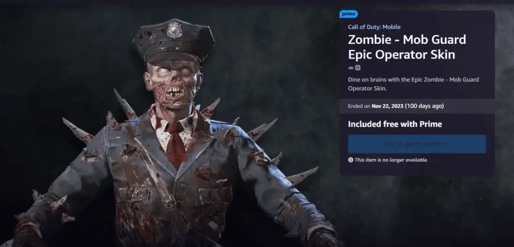 Zombie – Mob Guard Epic Operator Skin (Expired on November 22, 2023)