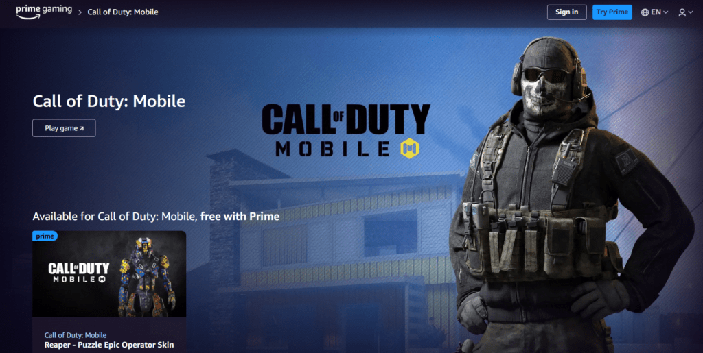COD Mobile Prime Gaming