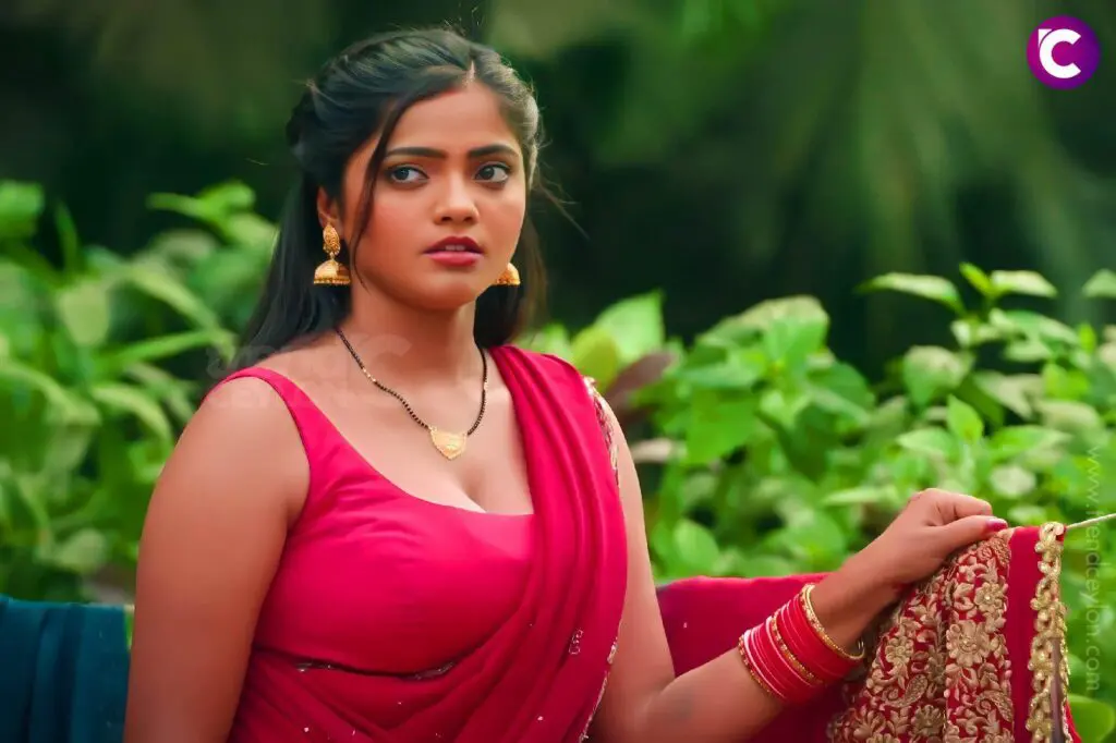 Bharti Jha Bold Web Series: Trailers, Ullu Web Series- Must Watch 2024 Bharti Jha in deep neck red saree, Top Bharti Jha Web Series to watch may 2024