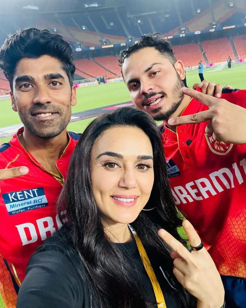 Preity Zinta celebrates