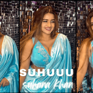 Suhuu in sky blue saree