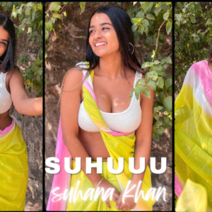 suhuuu in yellow saree