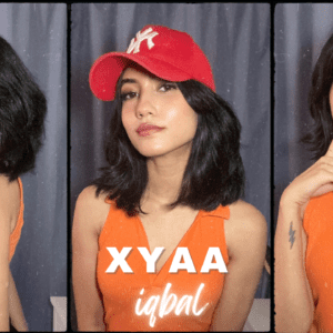 xyaa in mini orange dress