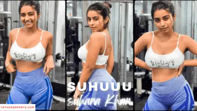 A fitness enthusiast, Suhana Khan, an Instagram star, wearing a sports bra top and leggings.