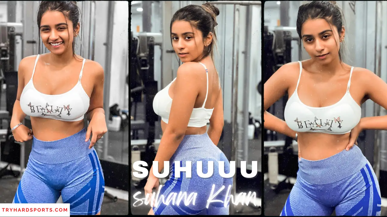 A fitness enthusiast, Suhana Khan, an Instagram star, wearing a sports bra top and leggings.