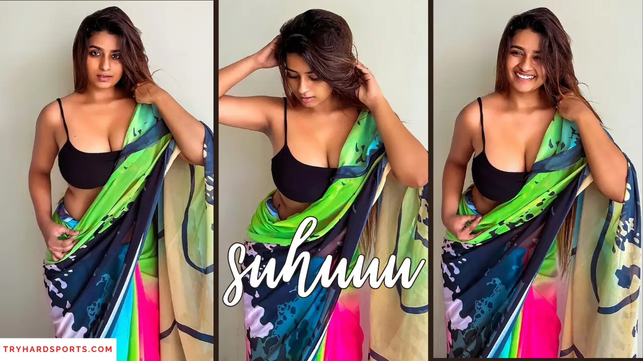 suhuuu in bold colored saree