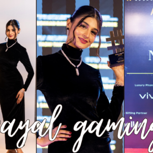 Payal Gaming in black dress